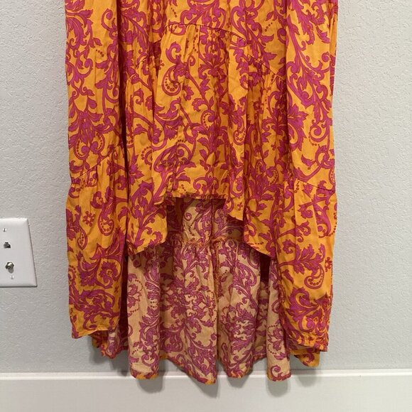 Anthropologie Abel The Label Maya Floral Smocked Midi Hi Low Dress Size Large - Picture 8 of 10